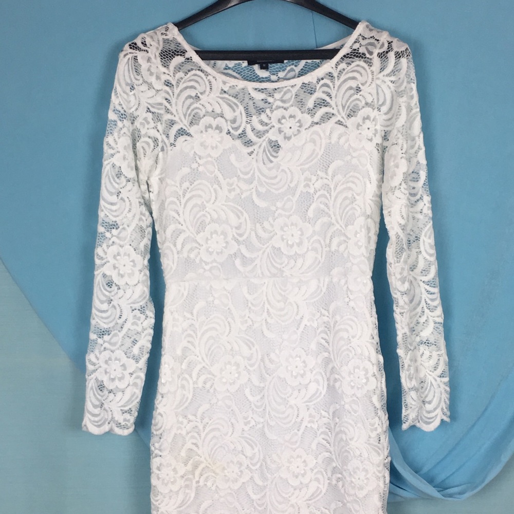 Ambiance, white lace midi dress.